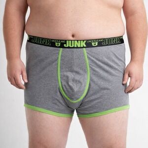JUNK Underjeans Men's Grey Boxer Briefs Trunk Style Size 4XL/XXXXL (40-42) NWT